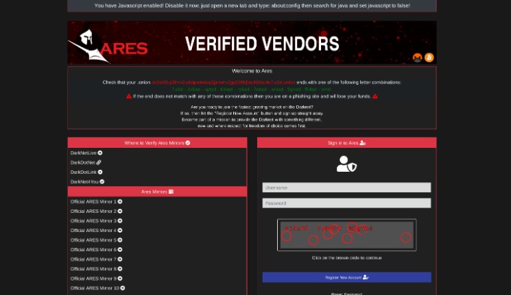 ares darknet market
